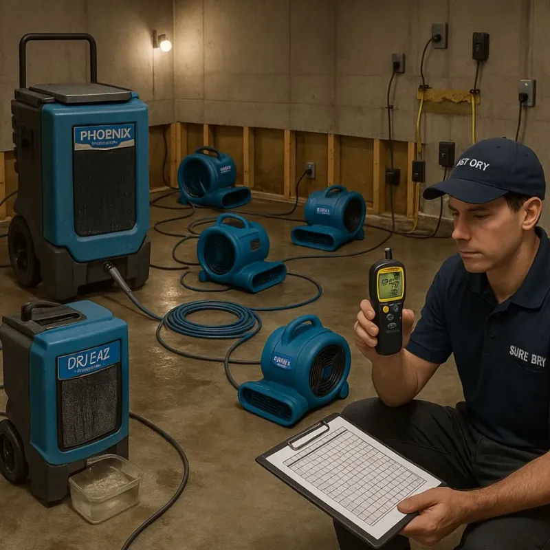 Structural Drying and Dehumidification process in Rogue River, OR